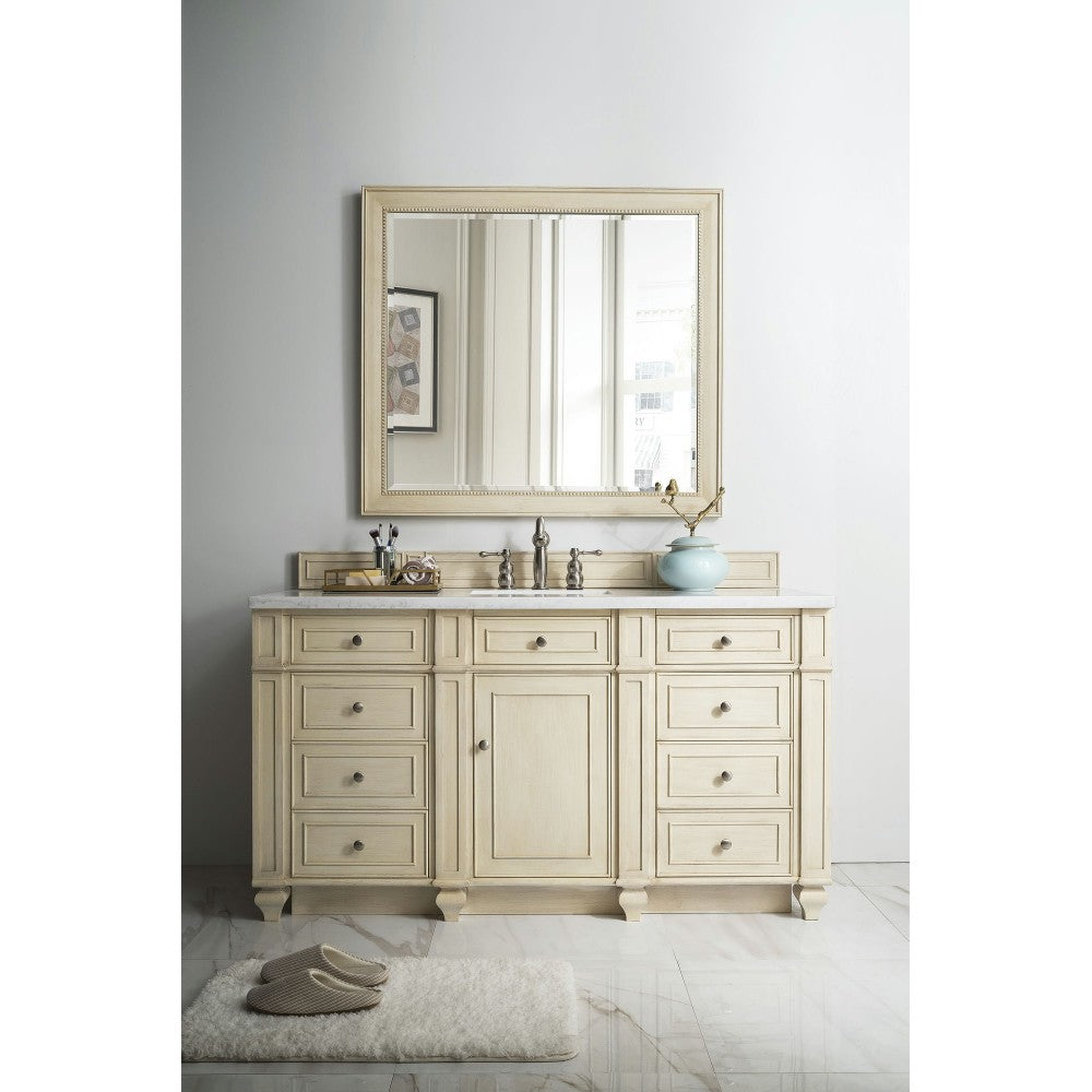 Bristol 60" Single Vanity Vintage Vanilla w/ 3 CM Arctic Fall Solid Surface Top