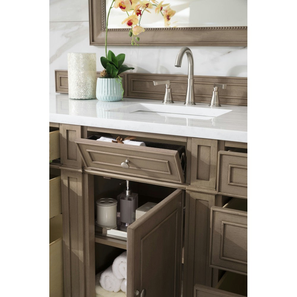 Bristol 60" Single Vanity Walnut w/3 CM Arctic Fall Solid Surface Top