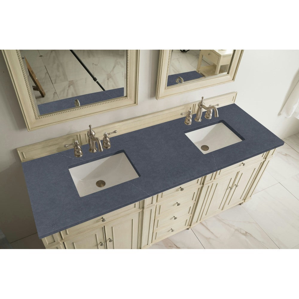 Bristol 72" Double Vanity Vintage Vanilla w/ 3 CM Charcoal Soapstone Quartz Top