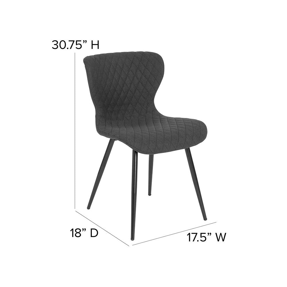 Bristol Contemporary Upholstered Chair in Black Fabric