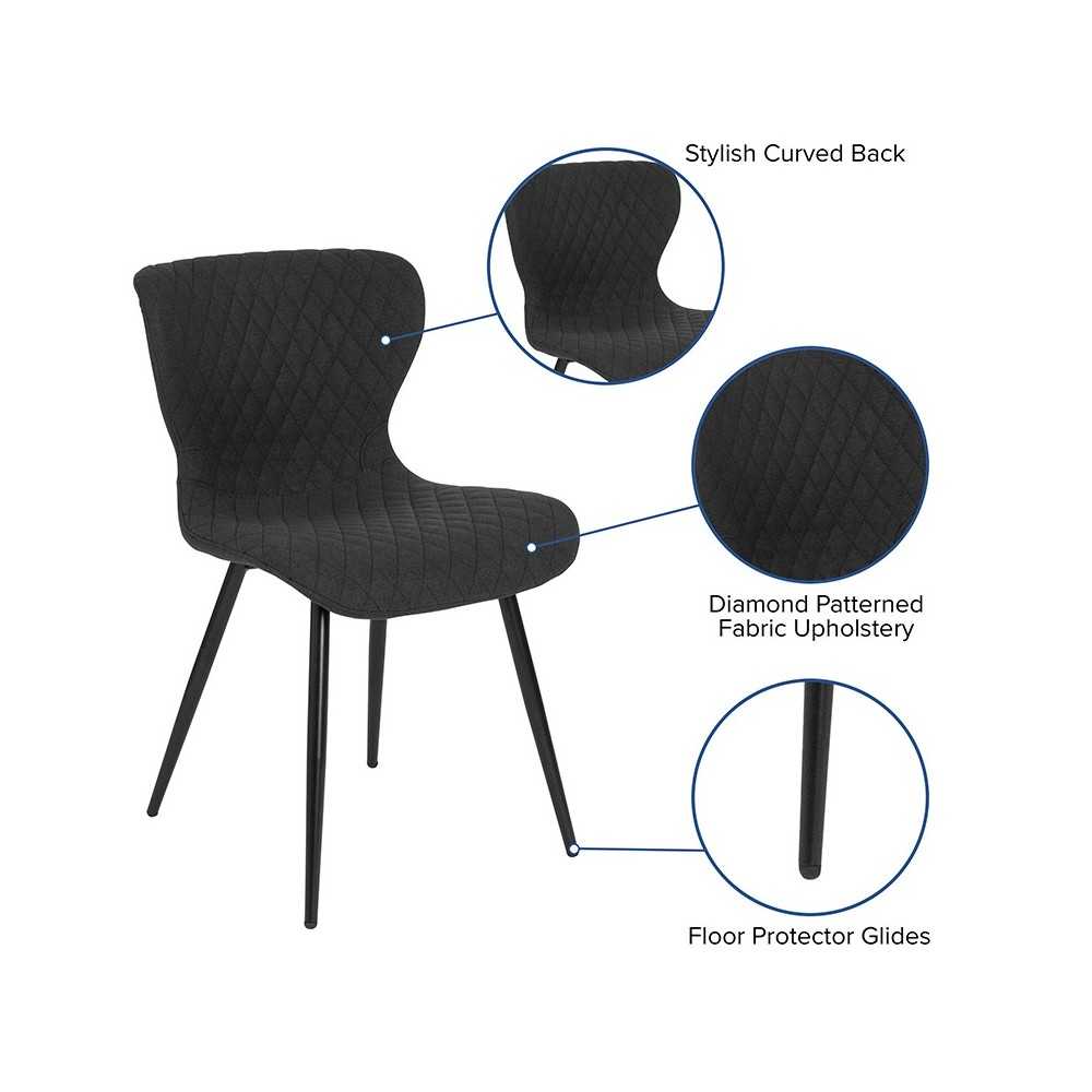 Bristol Contemporary Upholstered Chair in Black Fabric