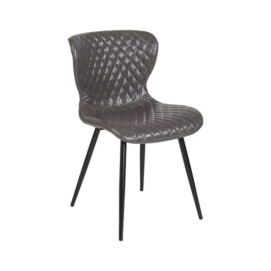 Bristol Contemporary Upholstered Chair in Gray Vinyl