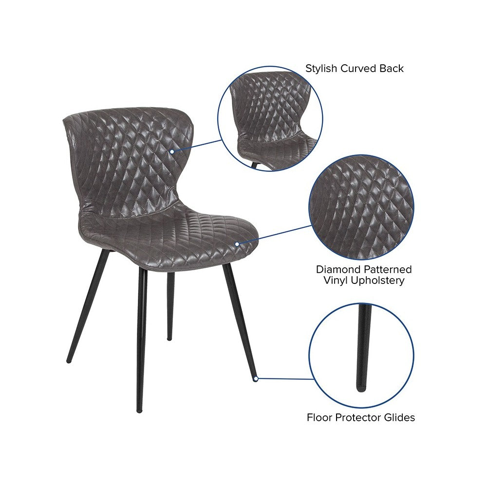 Bristol Contemporary Upholstered Chair in Gray Vinyl