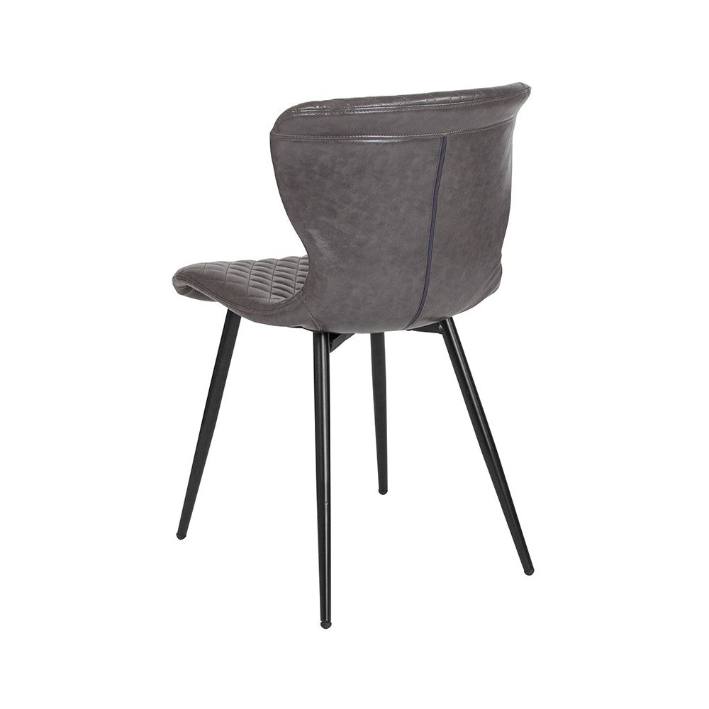 Bristol Contemporary Upholstered Chair in Gray Vinyl