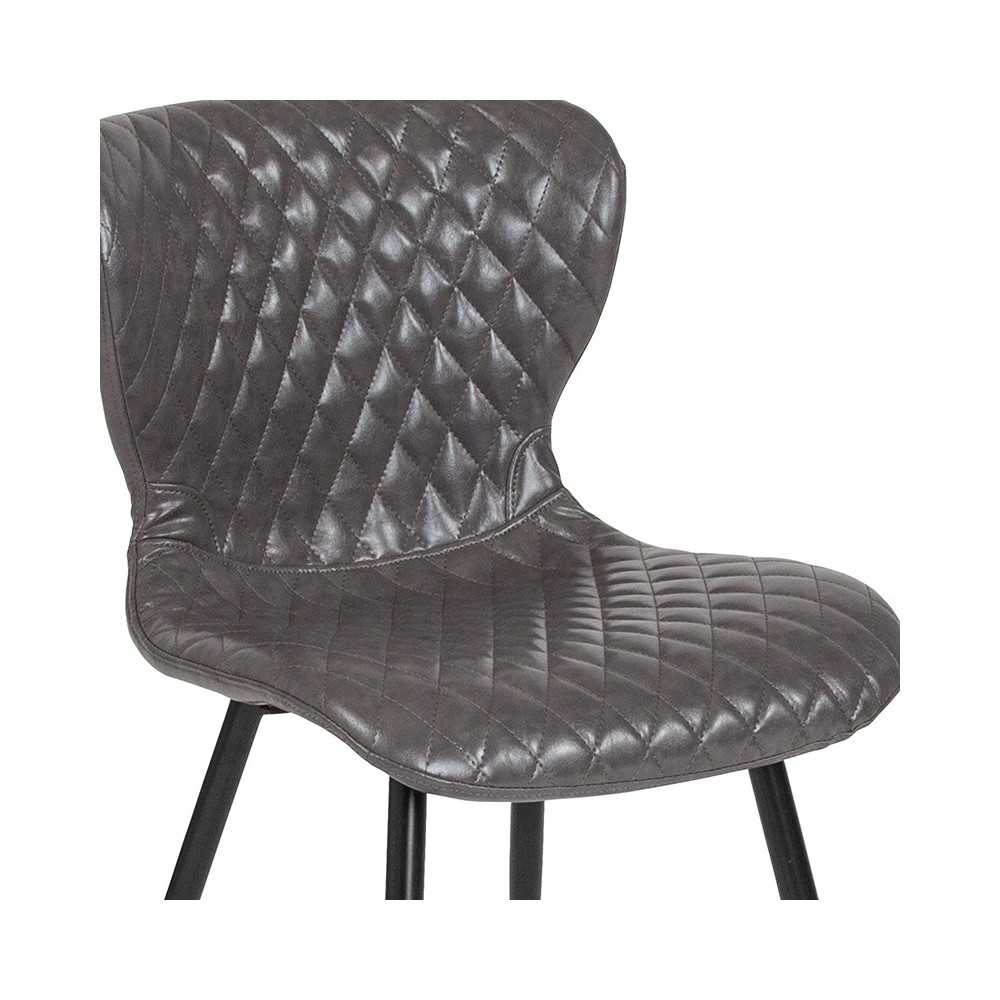 Bristol Contemporary Upholstered Chair in Gray Vinyl