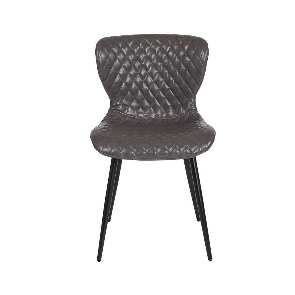 Bristol Contemporary Upholstered Chair in Gray Vinyl