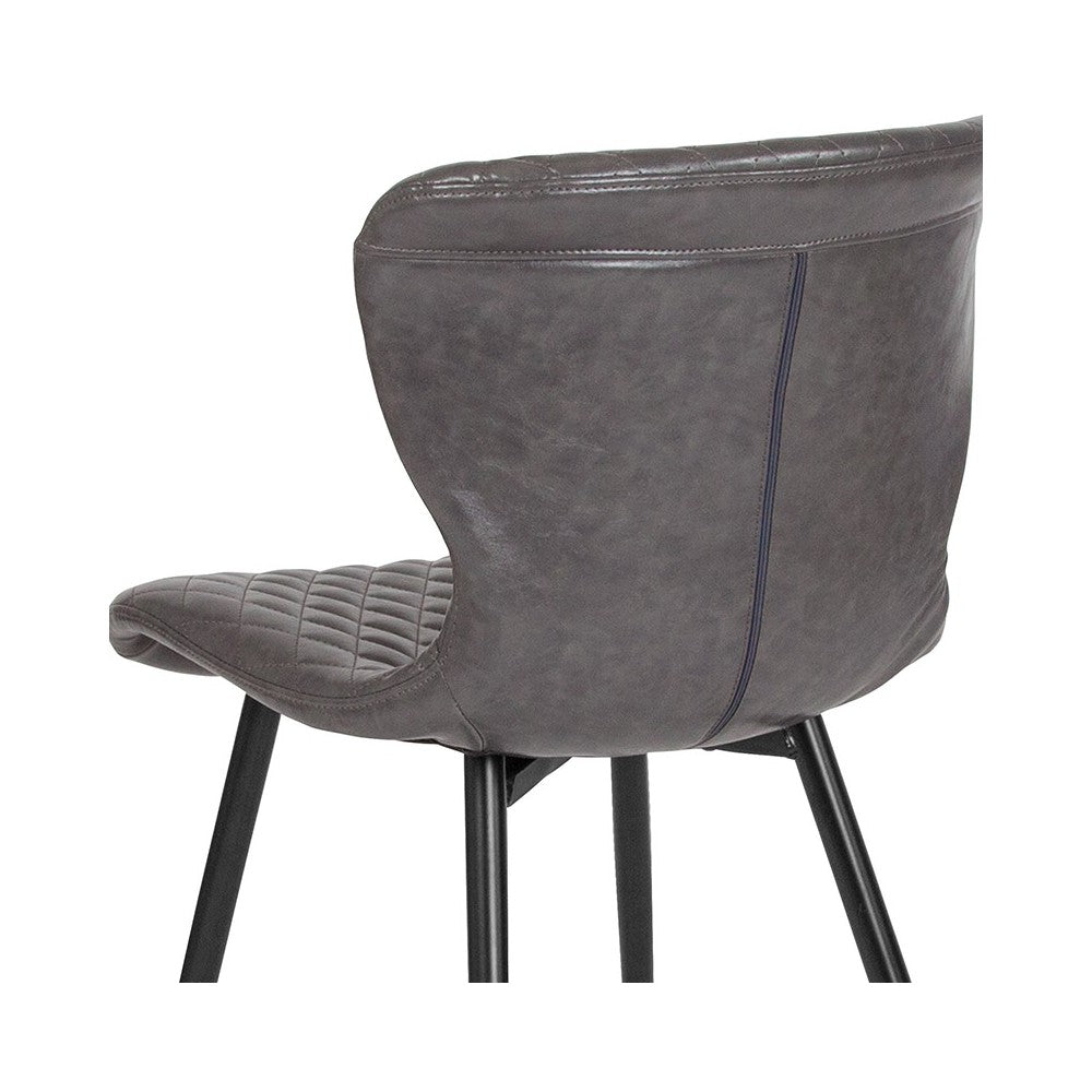 Bristol Contemporary Upholstered Chair in Gray Vinyl