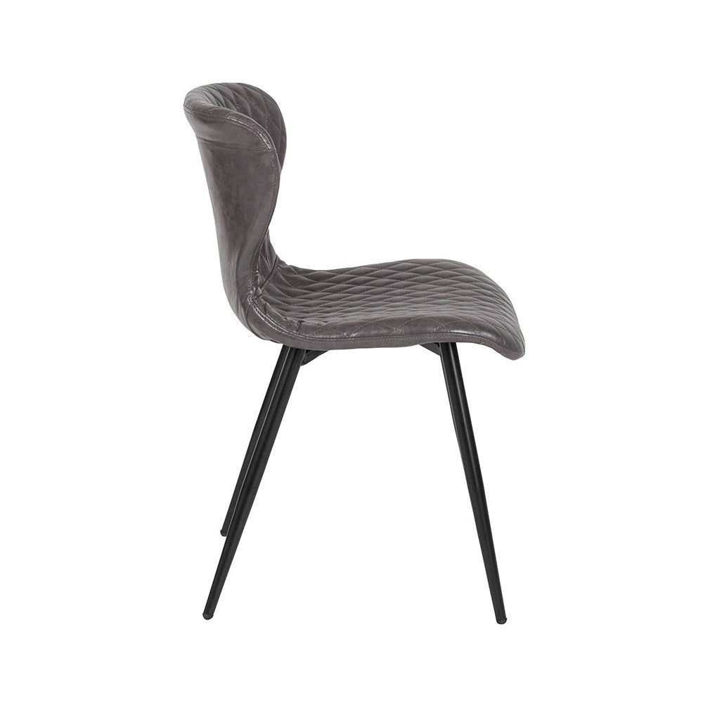 Bristol Contemporary Upholstered Chair in Gray Vinyl