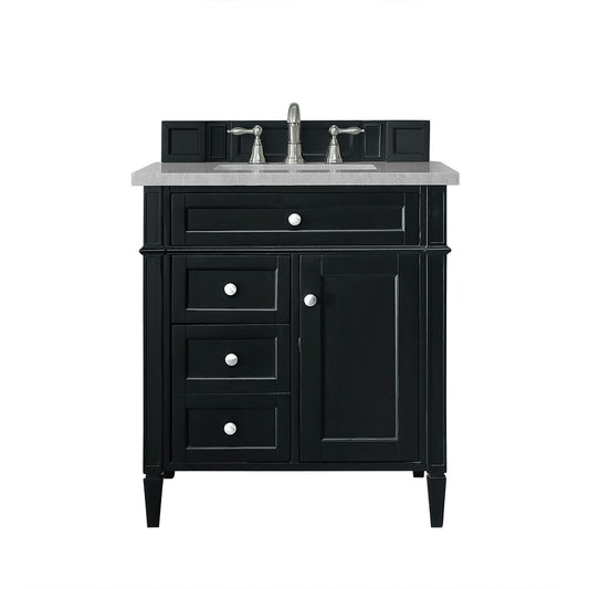 Brittany 30" Single Vanity, Black Onyx, w/ 3 CM Eternal Serena Quartz Top