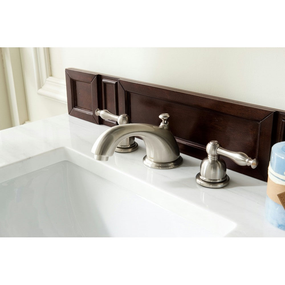 Brittany 30" Single Vanity, Burnished Mahogany w/ 3 CM Carrara Marble Top