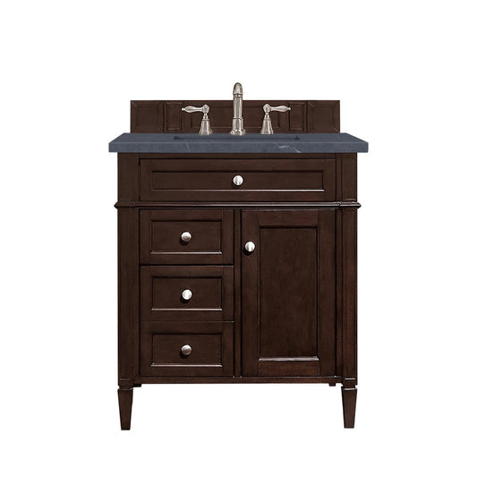 Brittany 30" Single Vanity Mahogany w/3 CM Charcoal Soapstone Quartz Top