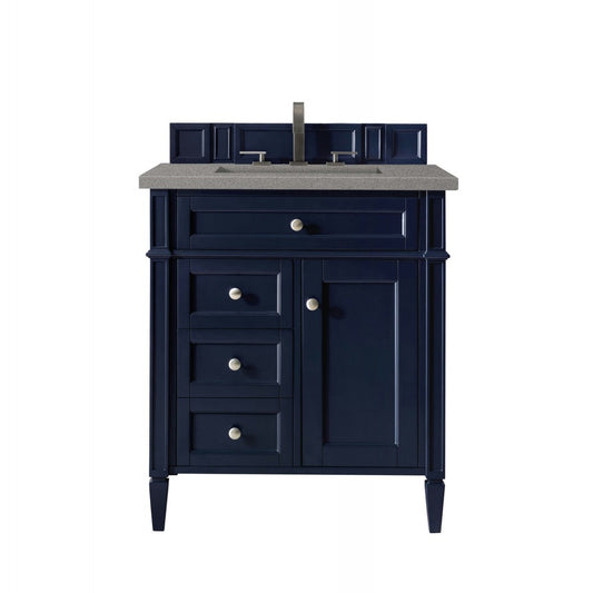 Brittany 30" Single Vanity, Victory Blue w/ 3 CM Gray Expo Quartz Top