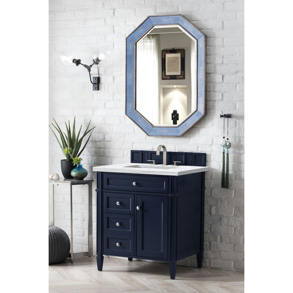 Brittany 30" Single Vanity, Victory Blue w/ 3 CM Arctic Fall Solid Surface Top