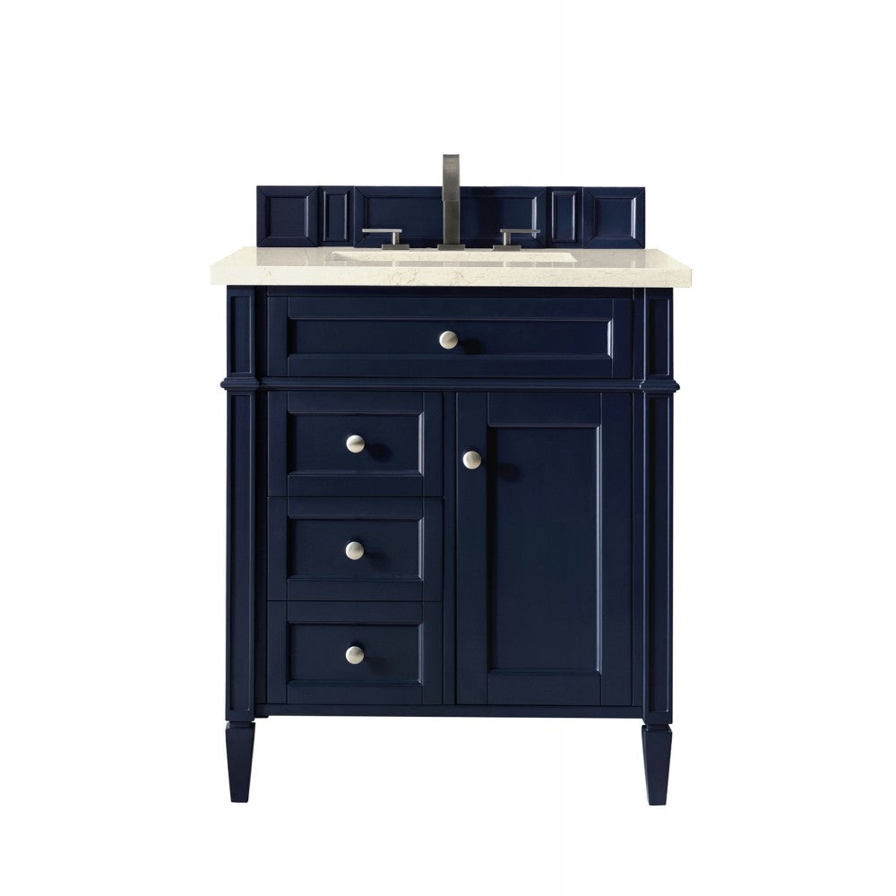 Brittany 30" Single Vanity, Victory Blue w/ 3 CM Eternal Marfil Quartz Top
