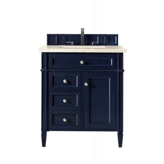 Brittany 30" Single Vanity, Victory Blue w/ 3 CM Eternal Marfil Quartz Top