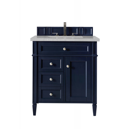 Brittany 30" Single Vanity, Victory Blue w/ 3 CM Eternal Serena Quartz Top