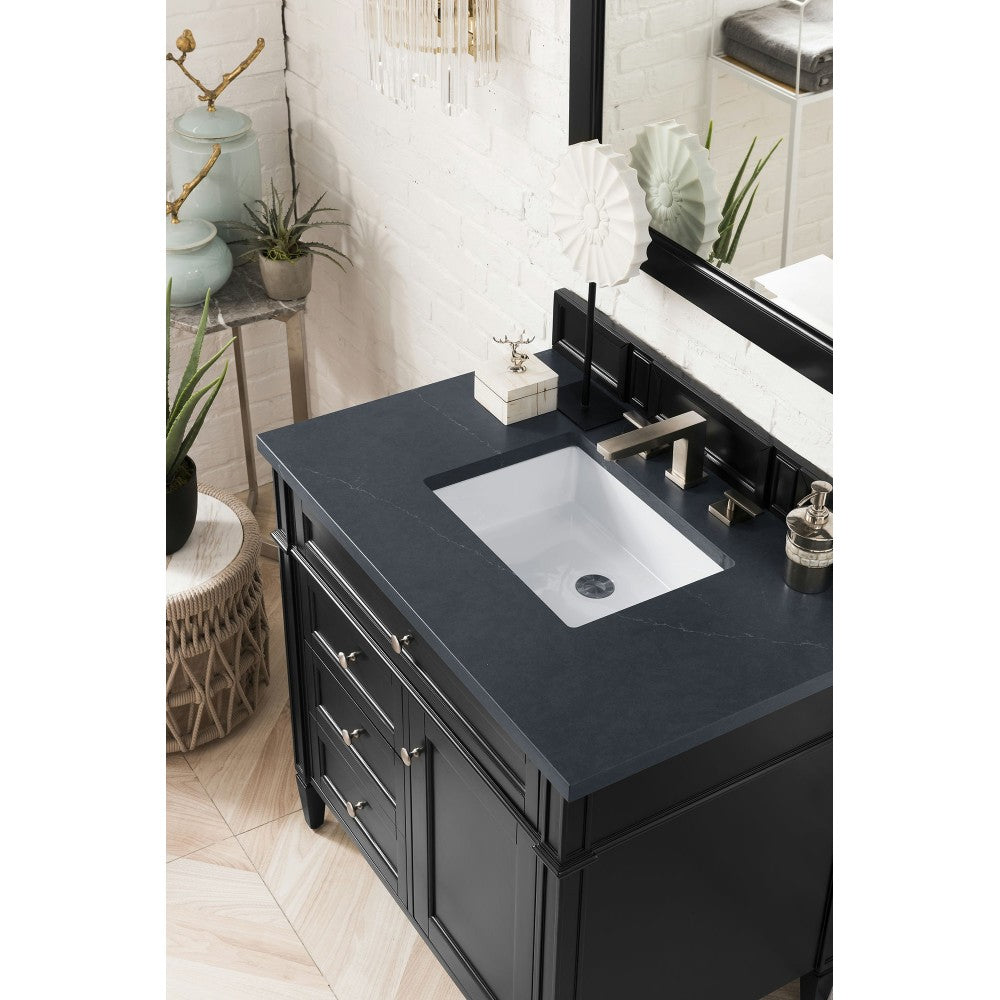 Brittany 36" Black Onyx Single Vanity w/ 3 CM Charcoal Soapstone Quartz Top