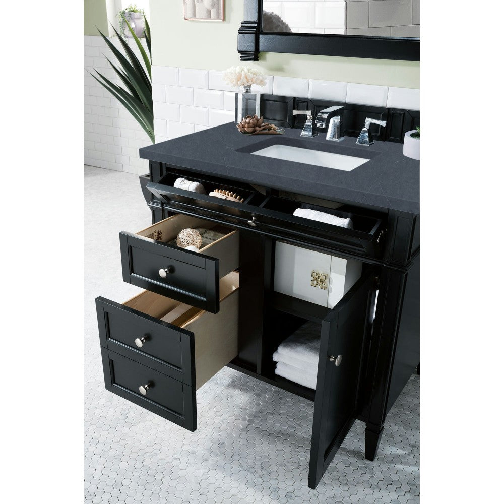 Brittany 36" Black Onyx Single Vanity w/ 3 CM Charcoal Soapstone Quartz Top