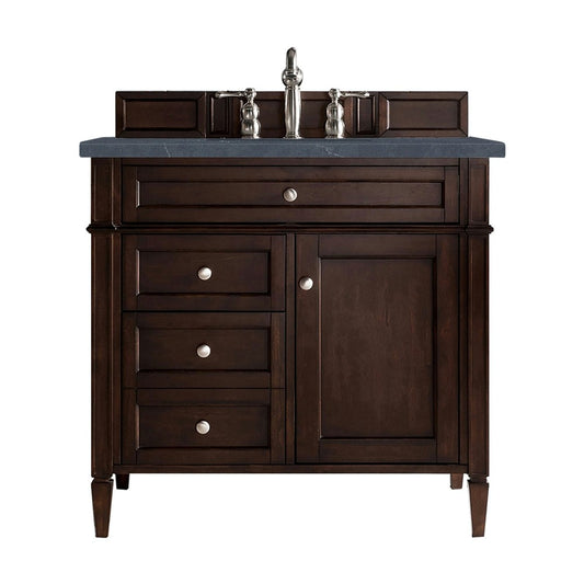 Brittany 36" Mahogany Single Vanity w/3 CM Charcoal Soapstone Quartz Top