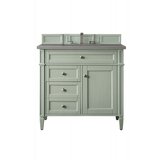 Brittany 36" Sage Green Single Vanity w/ 3 CM Gray Expo Quartz Top