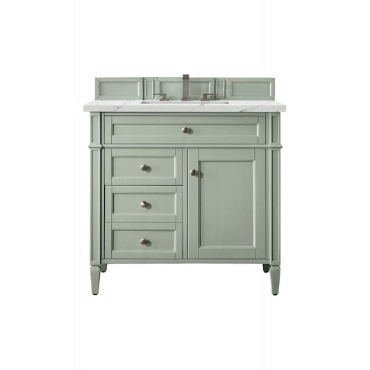 Brittany 36" Sage Green Single Vanity w/ 3 CM Ethereal Noctis Quartz Top