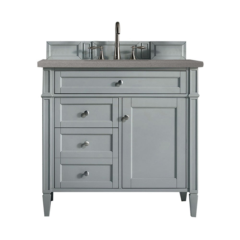 Brittany 36" Urban Gray Single Vanity w/ 3 CM Gray Expo Quartz Top