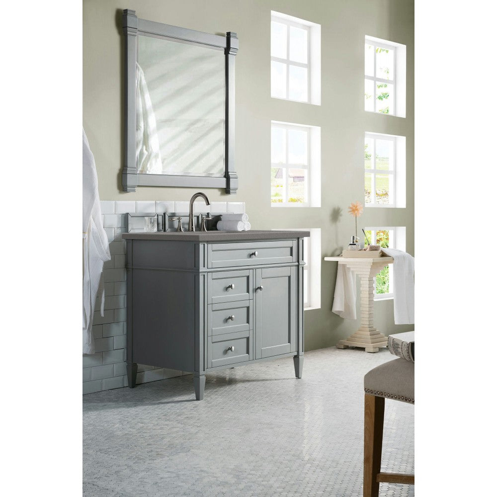 Brittany 36" Urban Gray Single Vanity w/ 3 CM Gray Expo Quartz Top