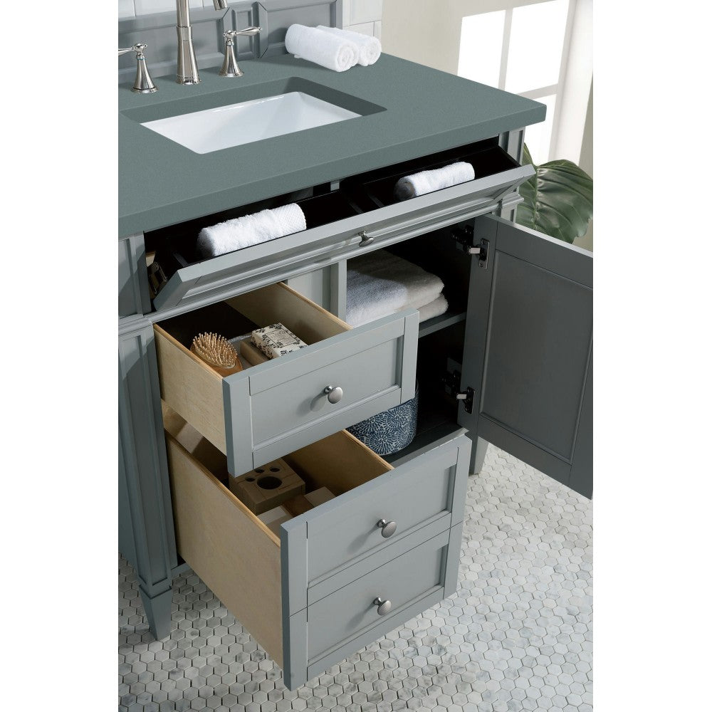 Brittany 36" Urban Gray Single Vanity w/ 3 CM Cala Blue Quartz Top