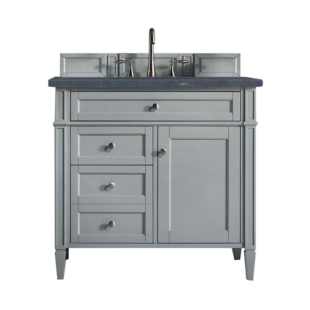 Brittany 36" Urban Gray Single Vanity w/ 3 CM Charcoal Soapstone Quartz Top