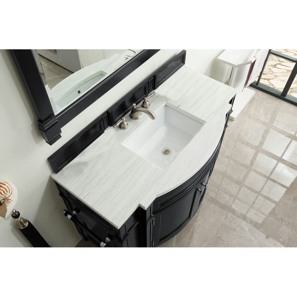 Brittany 46" Single Vanity, Black Onyx w/ 3 CM Arctic Fall Solid Surface Top