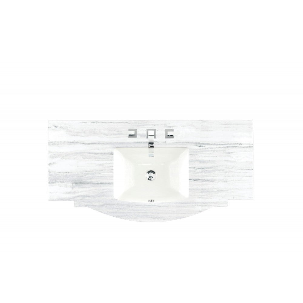 Brittany 46" Single Vanity Mahogany w/3 CM Arctic Fall Solid Surface Top