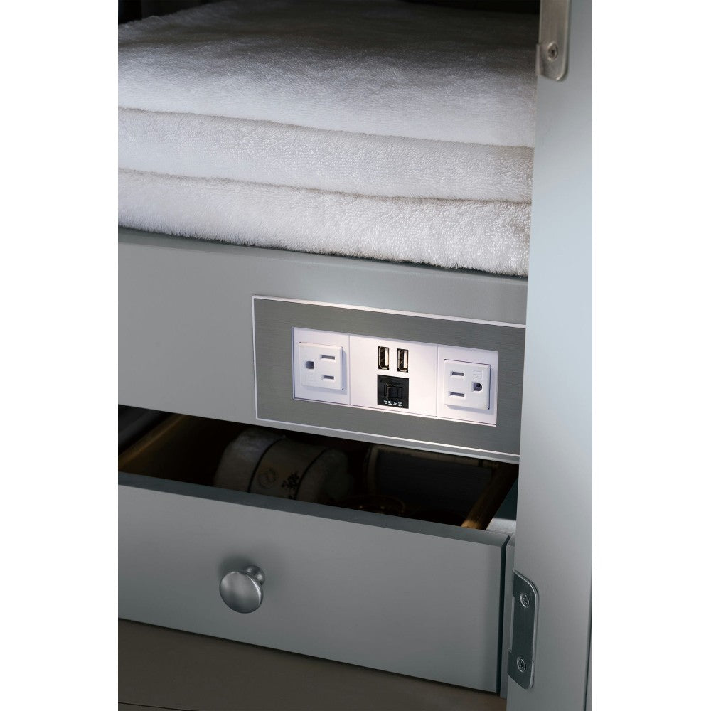 Brittany 46" Single Vanity Urban Gray w/ 3 CM Arctic Fall Solid Surface Top