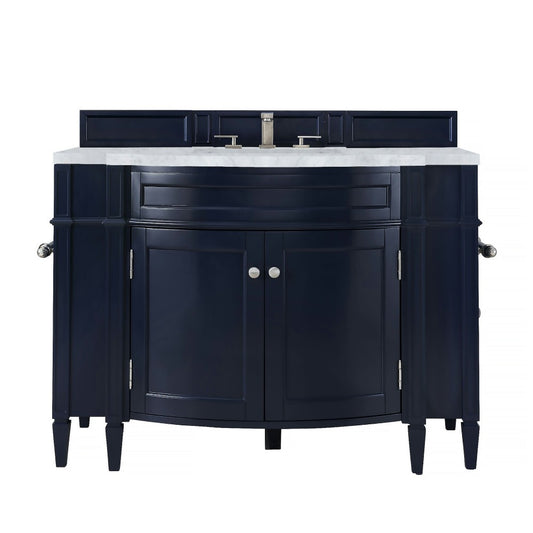 Brittany 46" Single Vanity Victory Blue w/ 3 CM Carrara Marble Top