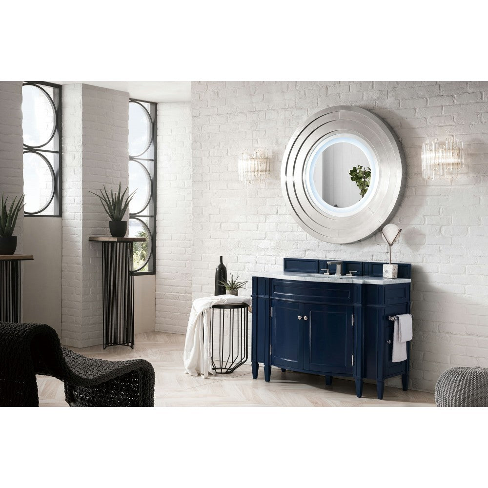 Brittany 46" Single Vanity Victory Blue w/ 3 CM Carrara Marble Top