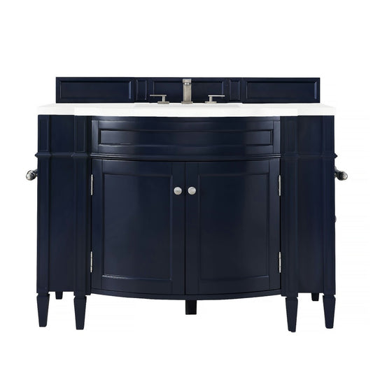 Brittany 46" Single Vanity Victory Blue w/ 3 CM Classic White Quartz Top
