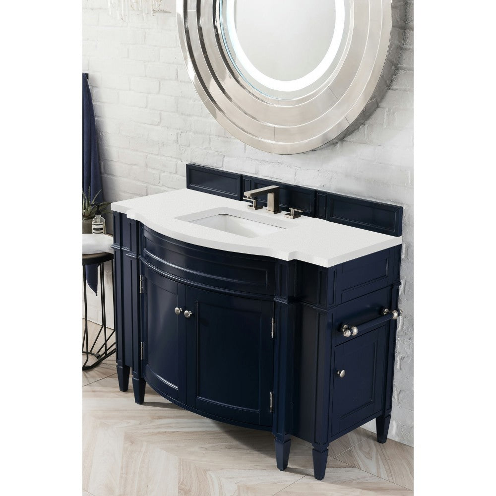 Brittany 46" Single Vanity Victory Blue w/ 3 CM Classic White Quartz Top