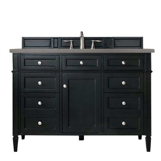 Brittany 48" Black Onyx Single Vanity w/ 3 CM Gray Expo Quartz Top