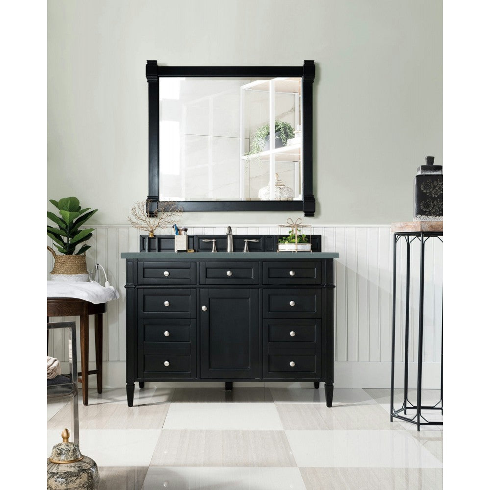 Brittany 48" Black Onyx Single Vanity w/ 3 CM Cala Blue Quartz Top