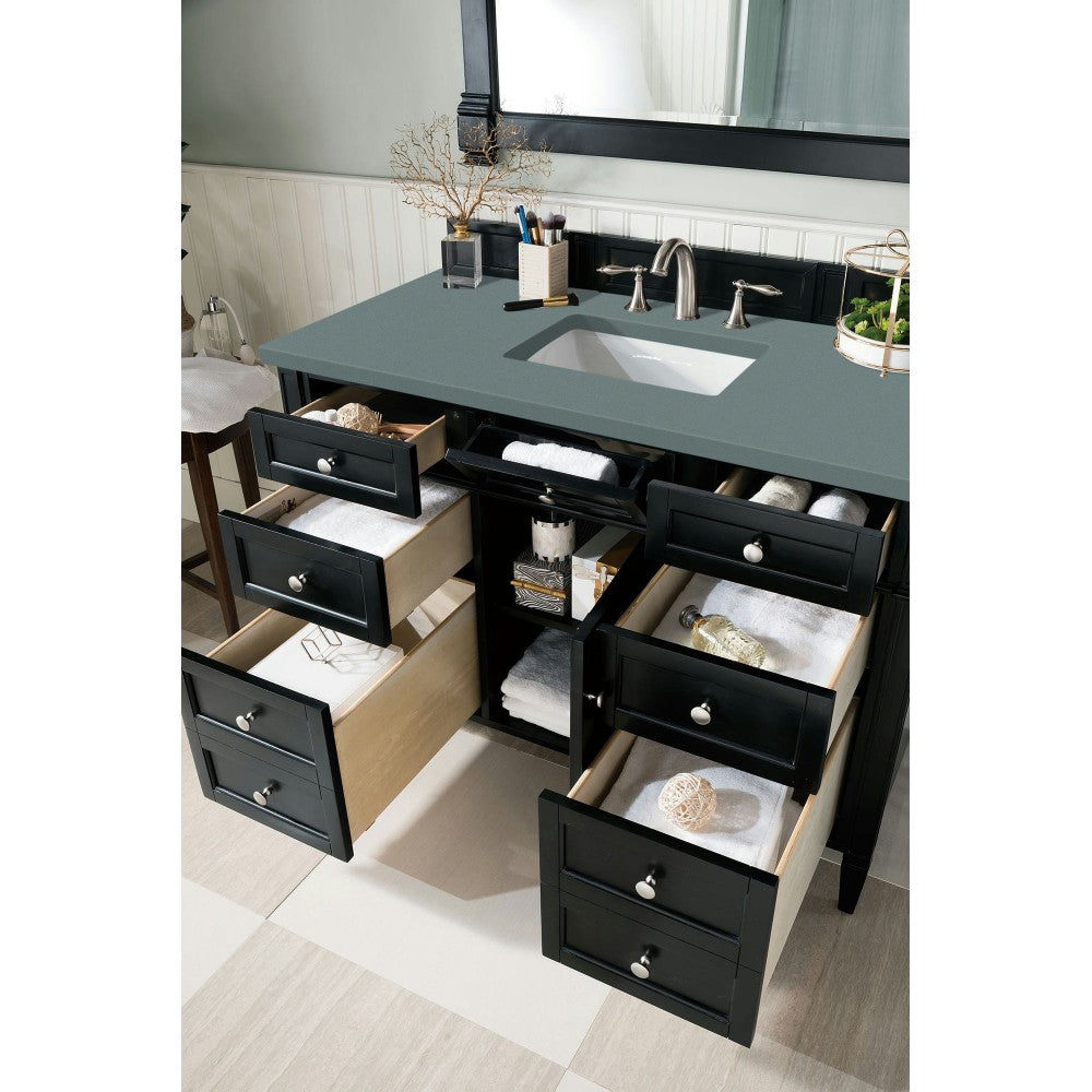 Brittany 48" Black Onyx Single Vanity w/ 3 CM Cala Blue Quartz Top