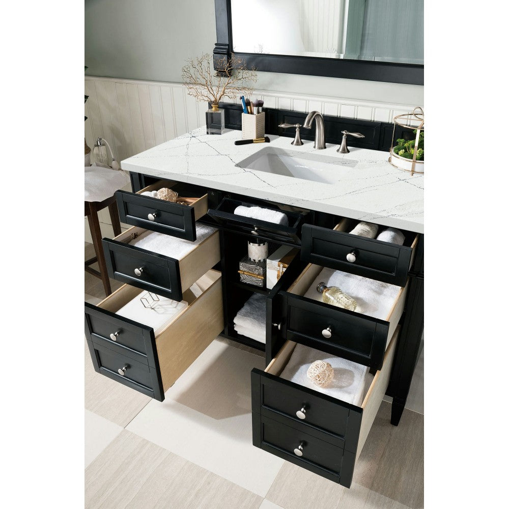 Brittany 48" Black Onyx Single Vanity w/ 3 CM Ethereal Noctis Quartz Top