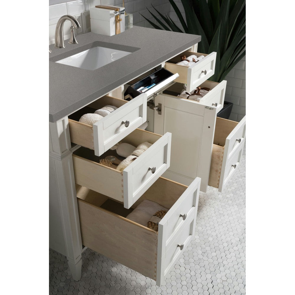 Brittany 48" Bright White Single Vanity w/ 3 CM Gray Expo Quartz Top