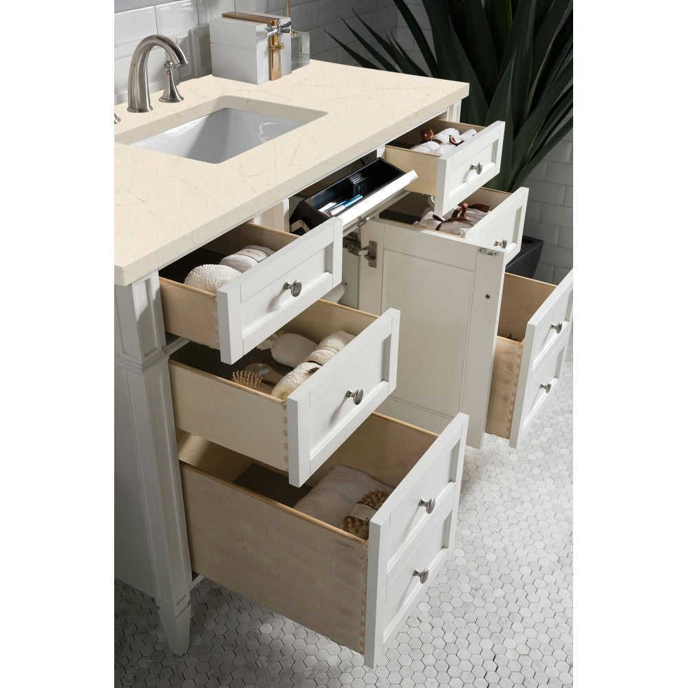 Brittany 48" Bright White Single Vanity w/ 3 CM Eternal Marfil Quartz Top