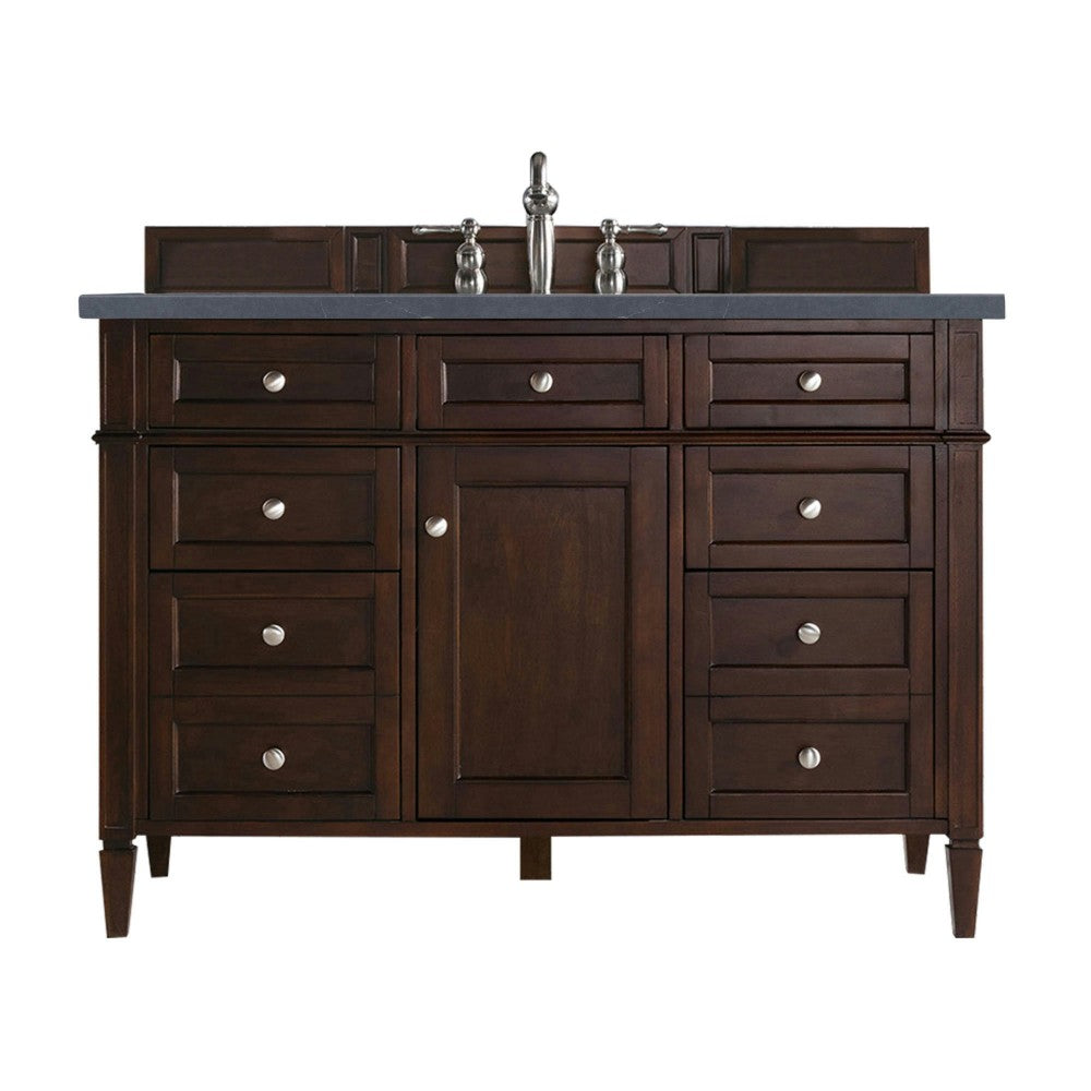 Brittany 48" Mahogany Single Vanity w/3 CM Charcoal Soapstone Quartz Top