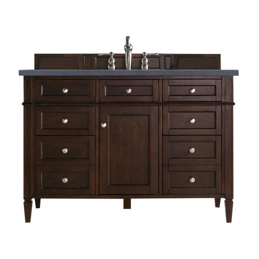 Brittany 48" Mahogany Single Vanity w/3 CM Charcoal Soapstone Quartz Top