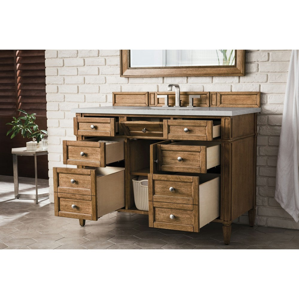Brittany 48" Saddle Brown Single Vanity w/ 3 CM Eternal Serena Quartz Top