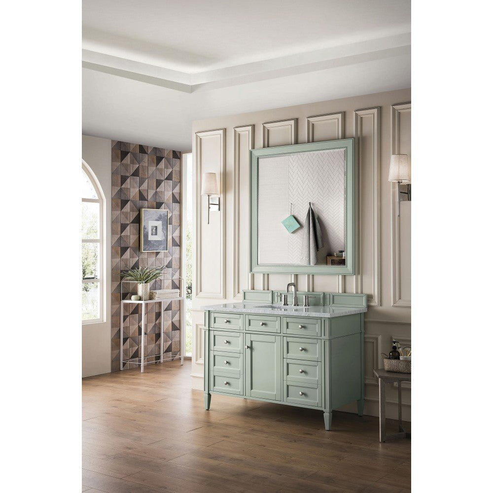 Brittany 48" Sage Green Single Vanity w/ 3 CM Arctic Fall Solid Surface Top