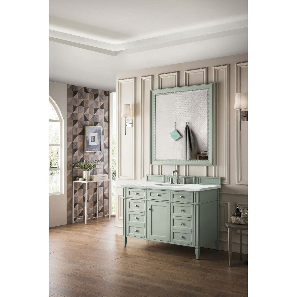 Brittany 48" Sage Green Single Vanity w/ 3 CM Ethereal Noctis Quartz Top