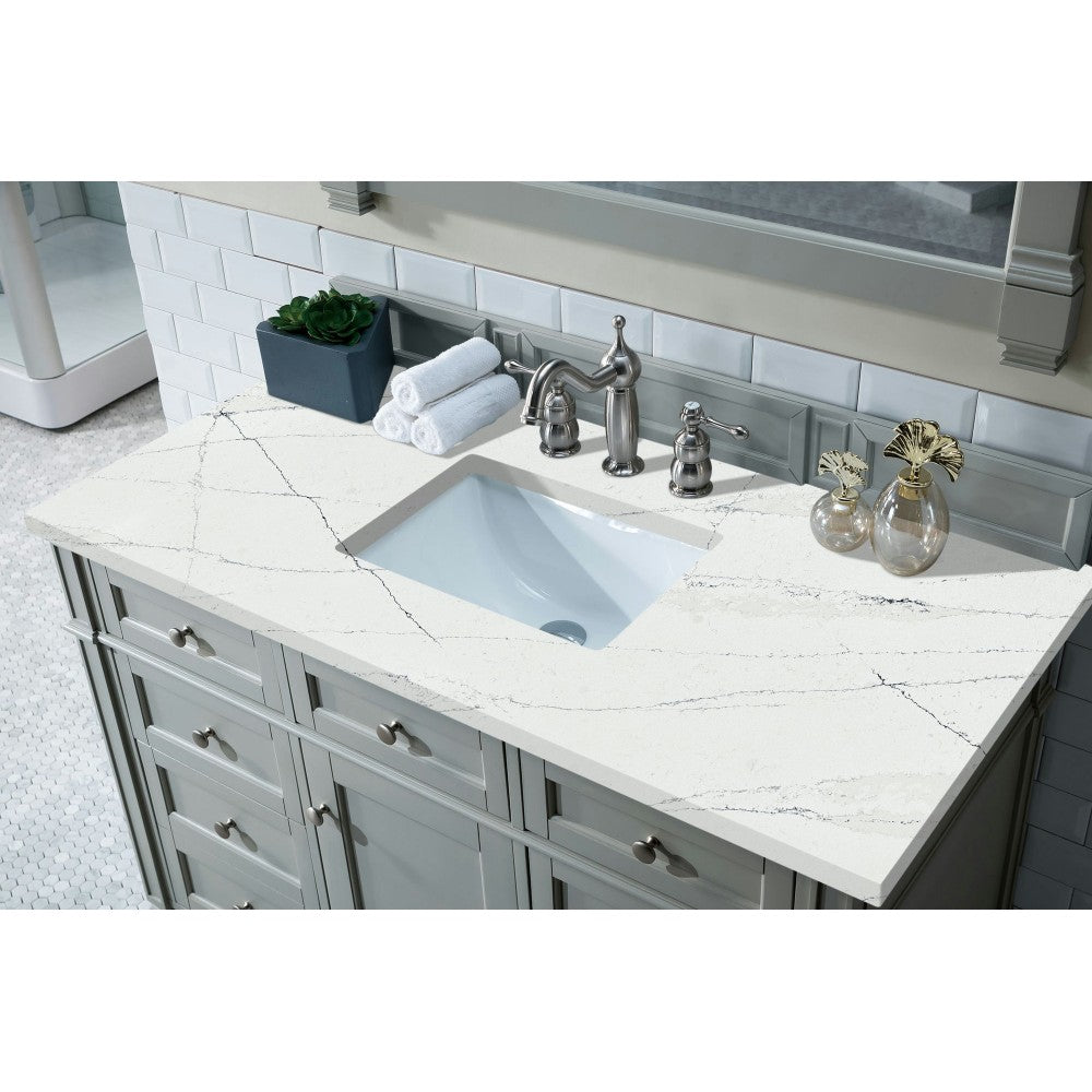 Brittany 48" Urban Gray Single Vanity w/ 3 CM Ethereal Noctis Quartz Top