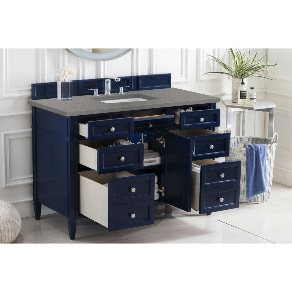Brittany 48" Victory Blue Single Vanity w/ 3 CM Gray Expo Quartz Top