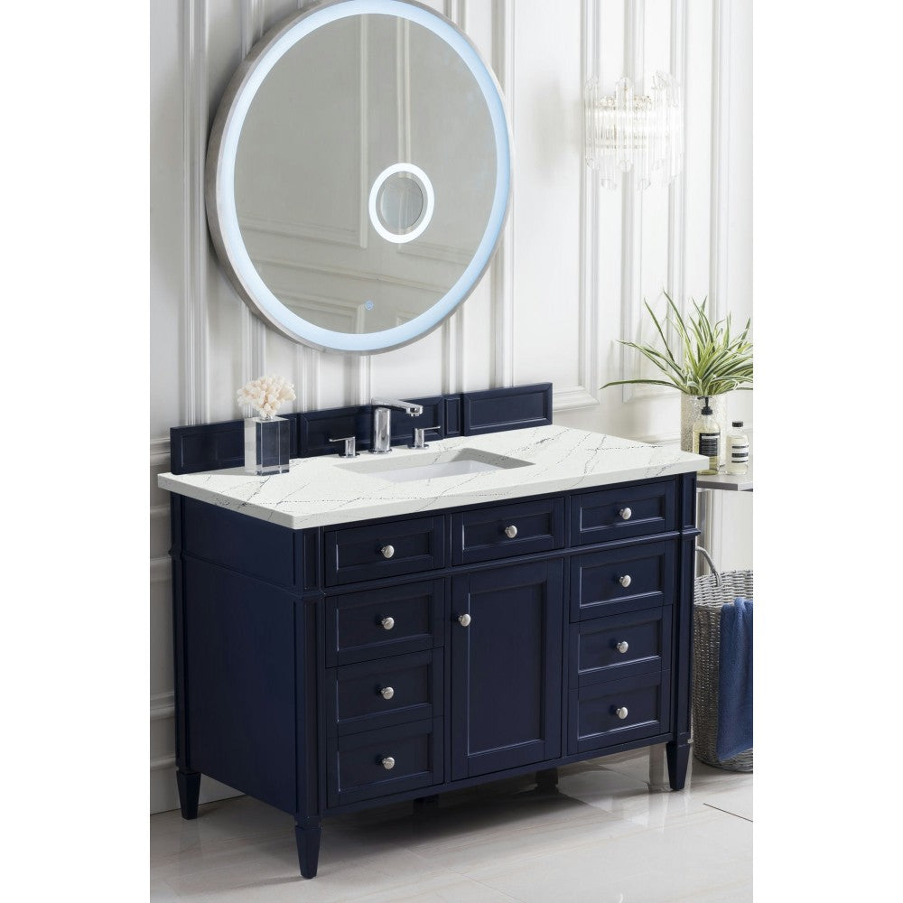 Brittany 48" Victory Blue Single Vanity w/ 3 CM Ethereal Noctis Quartz Top